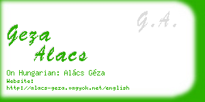 geza alacs business card
